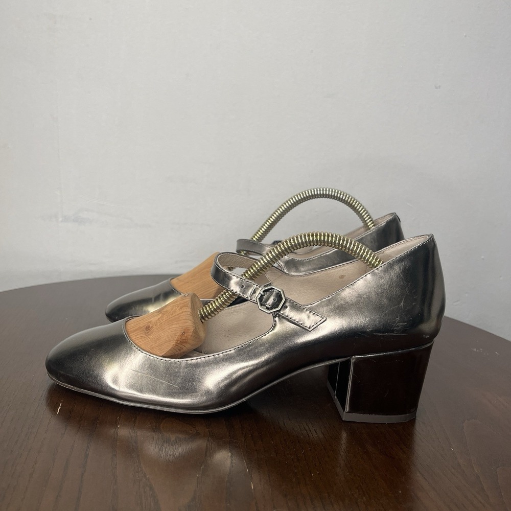 Louise Et Cie Korrie Shoes Women's 7M / 37 Gold Leather Mary Jane Pump Heels